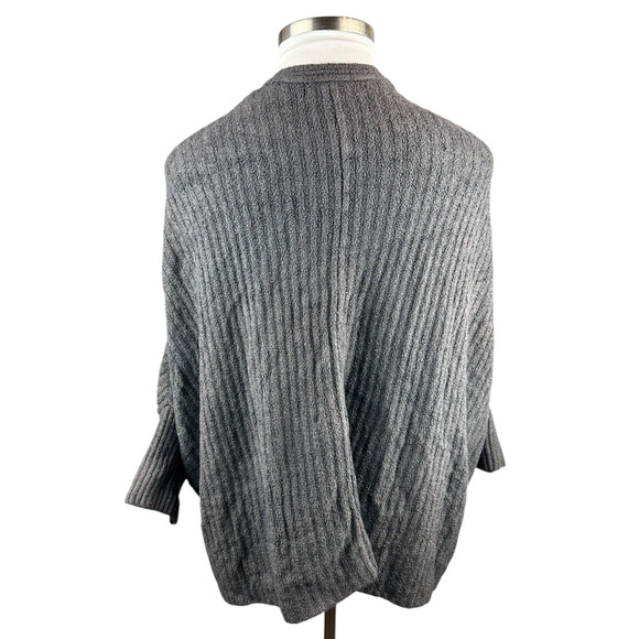 Barefoot Dreams Cozy Chic Lite Ribbed Shrug Cardigan Carbon Gray Plus Size 3X - Picture 6 of 11